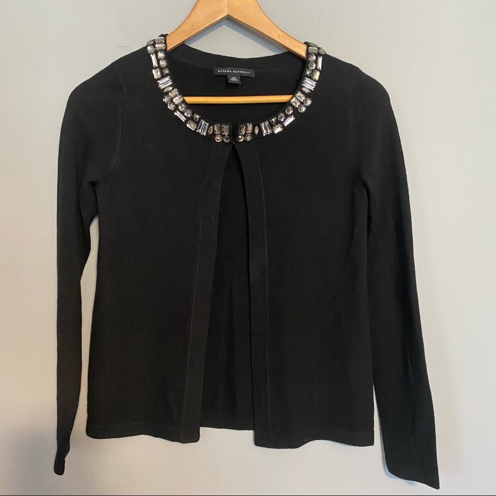 BANANA REPLUBLIC cardigan with jeweled collar